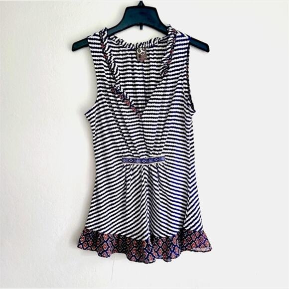 Odille by Anthropologie Women’s Top Large Stripe - Picture 2 of 8